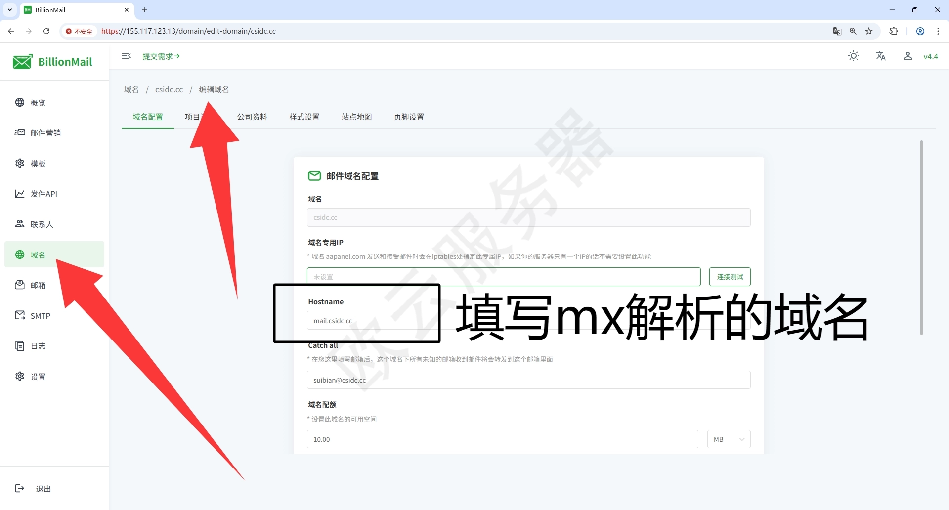BillionMail自建邮局一：添加域名